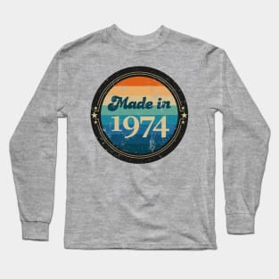 Retro Vintage Made In 1974 Long Sleeve T-Shirt